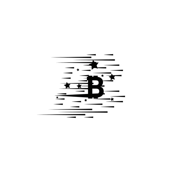Bitcoin Con Líneas Movimiento Velocidad Rápida — Archivo Imágenes Vectoriales