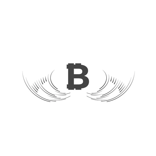 Bitcoin Cripto Währung Blockchain Bitcoin Flaches Logo Auf Weißem Grund — Stockvektor