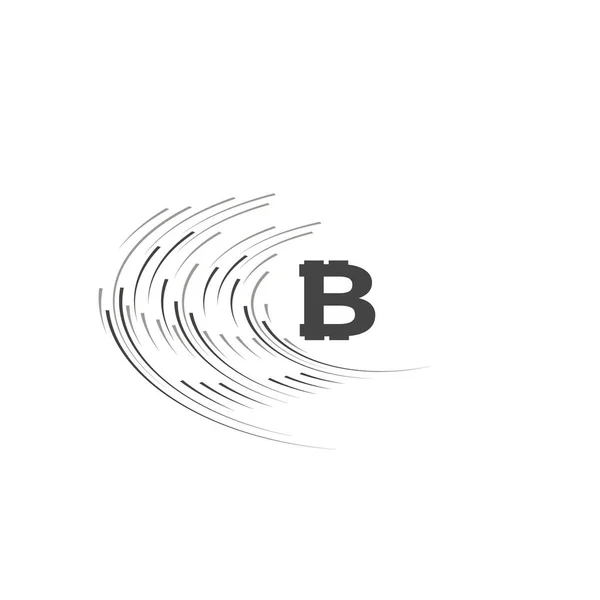 Bitcoin Con Líneas Movimiento Velocidad Rápida — Archivo Imágenes Vectoriales