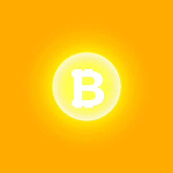 Abstrakter Gelber Energiering Mit Bitcoin Auf Schwarzem Hintergrund Vektor — Stockvektor