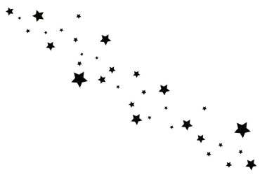 Beyaz arka plan üzerinde zarif yıldız izi ile siyah kayan yıldız.