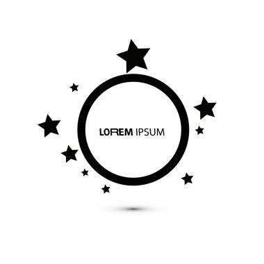 Vektör daire çerçeveleri ayarlayın. Yıldız ile geometrik şekiller. Vektör çizim.