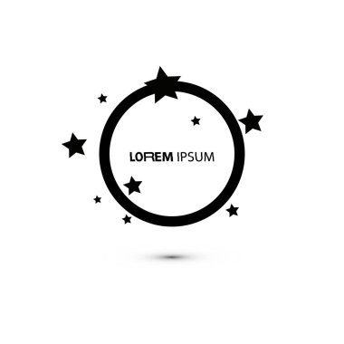 Vektör daire çerçeveleri ayarlayın. Yıldız ile geometrik şekiller. Vektör çizim.