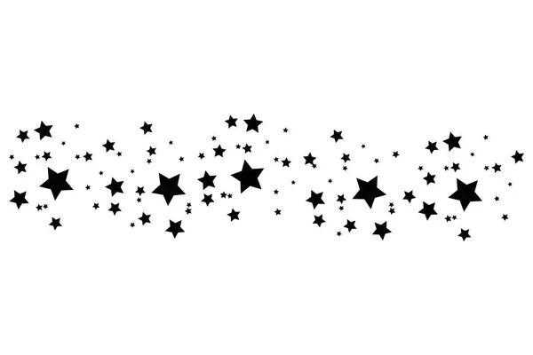 Stella Cadente Nera Con Elegante Star Trail Sfondo Bianco — Vettoriale Stock