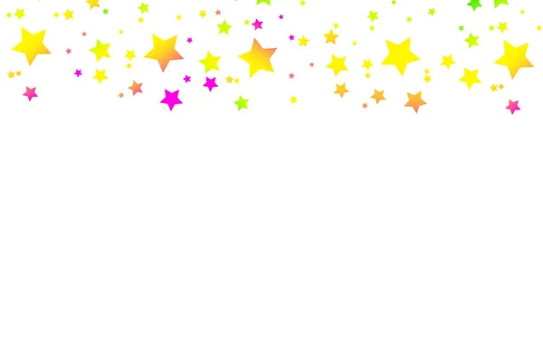 Різнокольорові Падаючі Зірки Конфетті Розкішний Яскравий Святковий Фон Рожеві Зелені — стоковий вектор