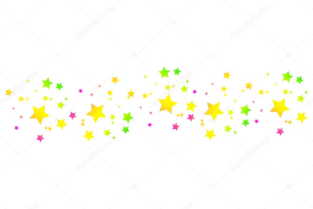 Colored Shooting Star with Elegant Star Trail on White Background.