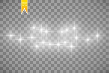 Parlama ışık efekti. Vektör çizim. Noel flash toz