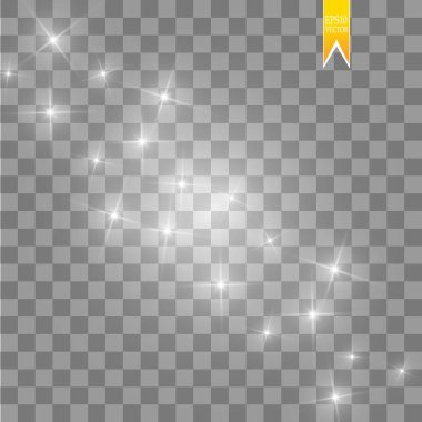 Parlama ışık efekti. Vektör çizim. Noel flash toz