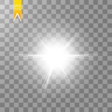 Saydam arka plan üzerinde izole güneş. Vektör çizim.