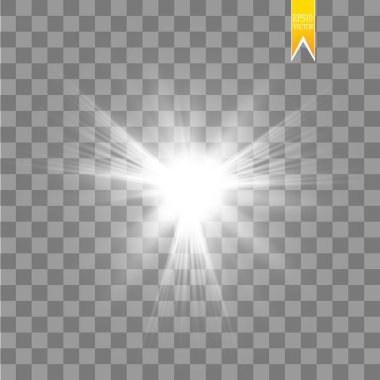 Saydam arka plan üzerinde izole güneş. Vektör çizim.