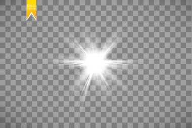 Saydam arka plan üzerinde izole güneş. Vektör çizim.