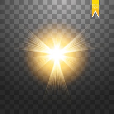 Saydam arka plan üzerinde izole güneş. Vektör çizim.