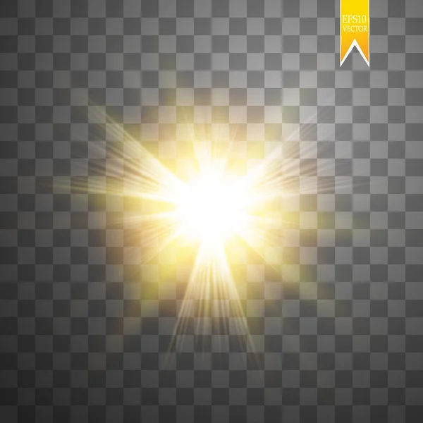 Sun Isolated Transparent Background Vector Illustration — Stock Vector