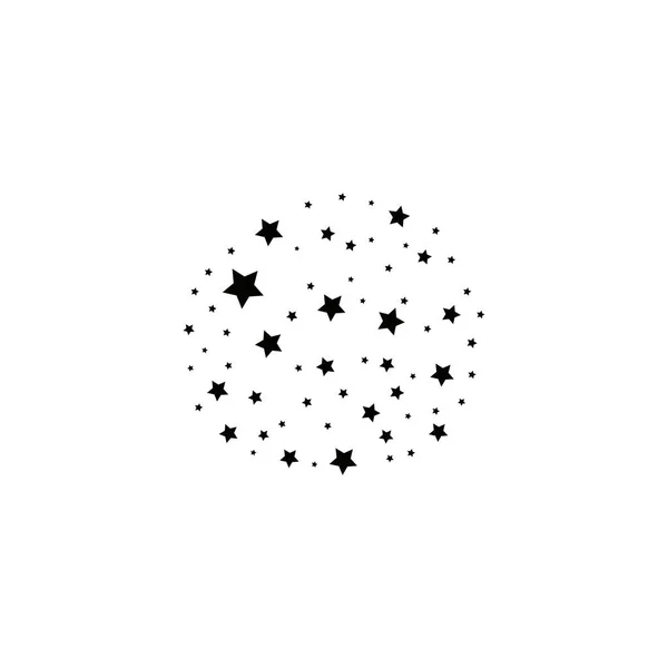 Stella cadente nera con elegante Star Trail su sfondo bianco. cerchio — Vettoriale Stock