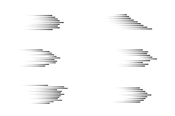 Ustawiona prędkość linie na białym tle zestaw. Efekt ruchu dla projektu. Czarne linie na białym tle. Wektor — Wektor stockowy