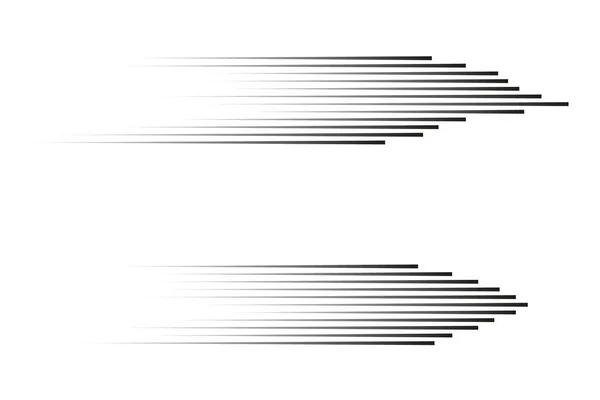 Stel Snelheidslijnen Geïsoleerd Bewegingseffect Voor Ontwerp Zwarte Lijnen Witte Achtergrond — Stockvector