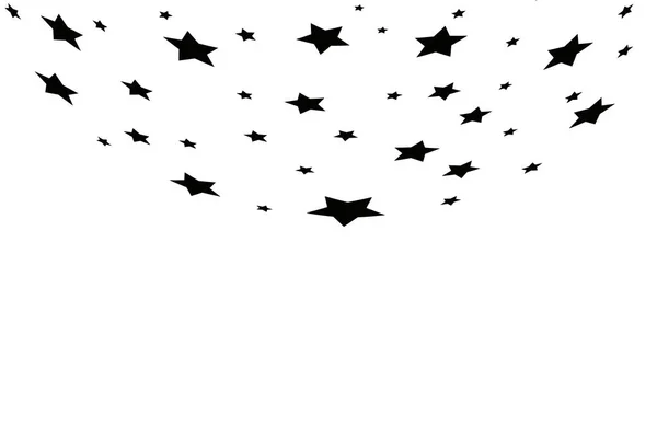 Stella cadente nera con elegante Star Trail su sfondo bianco — Vettoriale Stock
