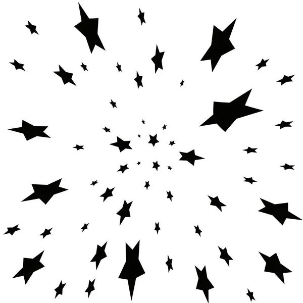 白色背景上有优雅的星迹的黑色流星星 — 图库矢量图片