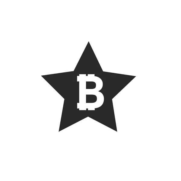 Bitcoin-Coin mit Sternen. abstrakte fallende Bitcoin-Black Shooting Bitcoin mit eleganter Sternspur auf weißem Hintergrund - Sterne, Bitcoin — Stockvektor