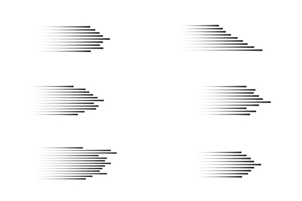 Definir linhas de velocidade conjunto isolado. Efeito de movimento para o seu design. Linhas pretas no fundo branco. Vetor —  Vetores de Stock