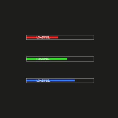 İşlem çubuğu ışıklandırmayla yükleniyor. Teknoloji kavramı. Vektör illüstrasyonu