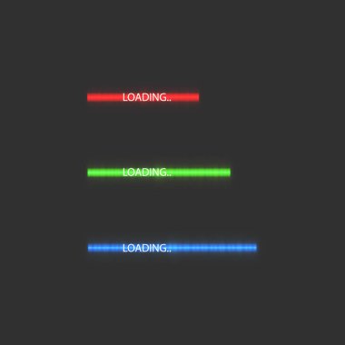 İşlem çubuğu ışıklandırmayla yükleniyor. Teknoloji kavramı. Vektör illüstrasyonu