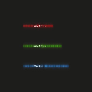 İşlem çubuğu ışıklandırmayla yükleniyor. Teknoloji kavramı. Vektör illüstrasyonu