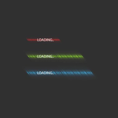 İşlem çubuğu ışıklandırmayla yükleniyor. Teknoloji kavramı. Vektör illüstrasyonu