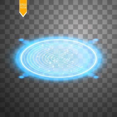 Neon Hedef izole edildi. Oyun Arayüzü Elementi. Vektör illüstrasyonu