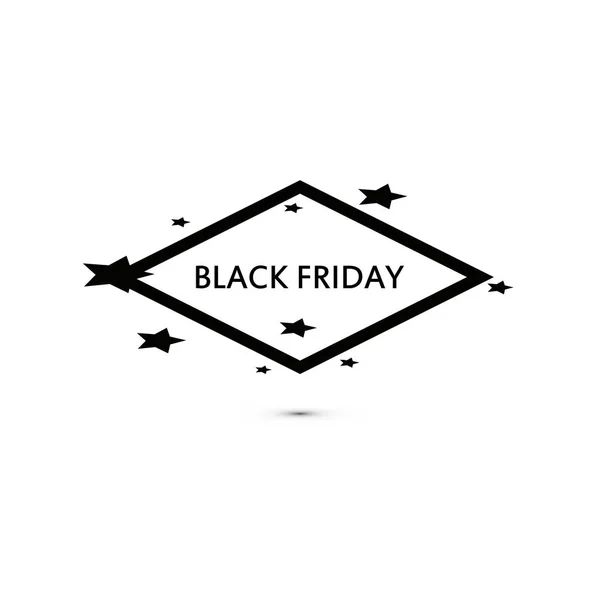 Black Friday sale sign icon. Special offer symbol with shadow and border and stars. Vector — Stock Vector