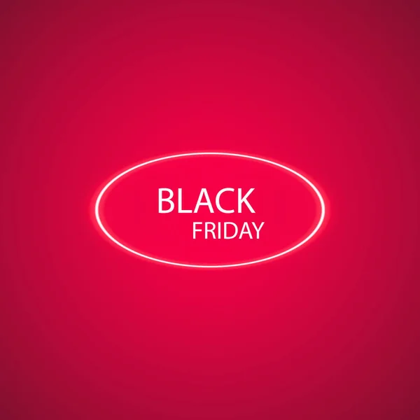 Viernes negro venta brillante letrero de neón en el fondo rojo. Fondo de vector de luz para su publicidad, descuentos y negocios — Vector de stock