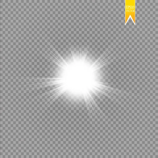 Sonne isoliert auf transparentem Hintergrund. Vektorillustration — Stockvektor