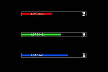 İş kavramı. Vektör çizim. Bitcoin devam eden yükleme bar aydınlatma ile