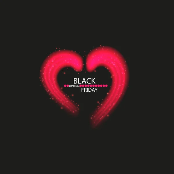 Ilustración de un icono aislado del corazón con el texto BLACK FRIDAY — Vector de stock