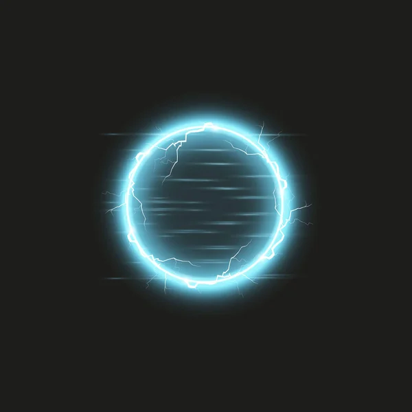 Modrý Kulatý rám. Zářící kruh nápisu. Izolované na černé průhledné pozadí. Vektorové ilustrace — Stockový vektor