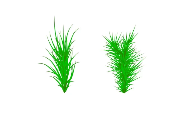 Conjunto de hierba verde. Fondo blanco de hierba verde. Ilustración vectorial — Archivo Imágenes Vectoriales