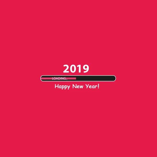 Feliz año nuevo 2019 con barra de progreso. Vector — Vector de stock