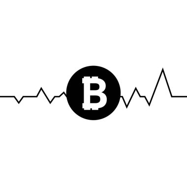 Bitcoin bir çizgi çizme, Minimalizm sanat vektör dalgalanma. Döviz Kuru dalgalanma bitcoin şekil.