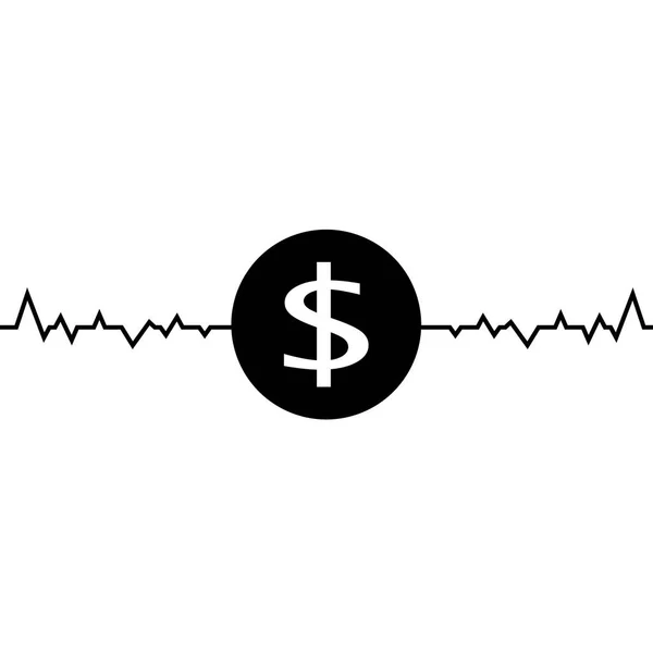 Ilustración vectorial de dólar dibujo de una línea, minimalismo arte. Fluctuación en el tipo de cambio del dólar ilustración . — Vector de stock