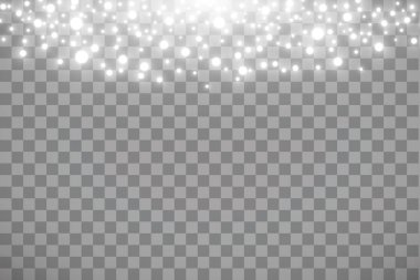 Vektör şeffaf arka plan bulanık bokeh ile izole düşen kar etkisi.