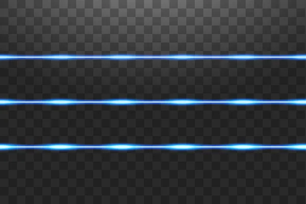 Modré Neonové Linky Světelnými Efekty Které Jsou Izolovány Černém Pozadí — Stockový vektor