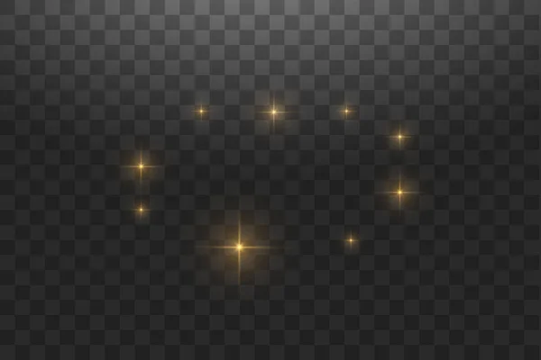 Gold star polvere traccia particelle scintillanti isolate su sfondo trasparente. Illustrazione d'onda glitter oro vettoriale . — Vettoriale Stock