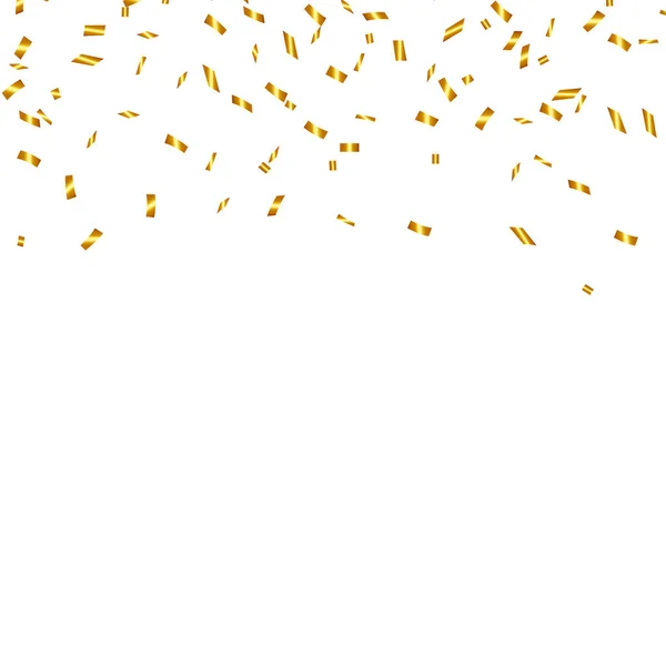 Gyllene konfetti isolerade. Festlig bakgrund. Vektorillustration. Fallande glänsande konfetti glitter i guld färg. Nyår, födelsedag, alla hjärtans dag designelement. Holiday bakgrund — Stock vektor