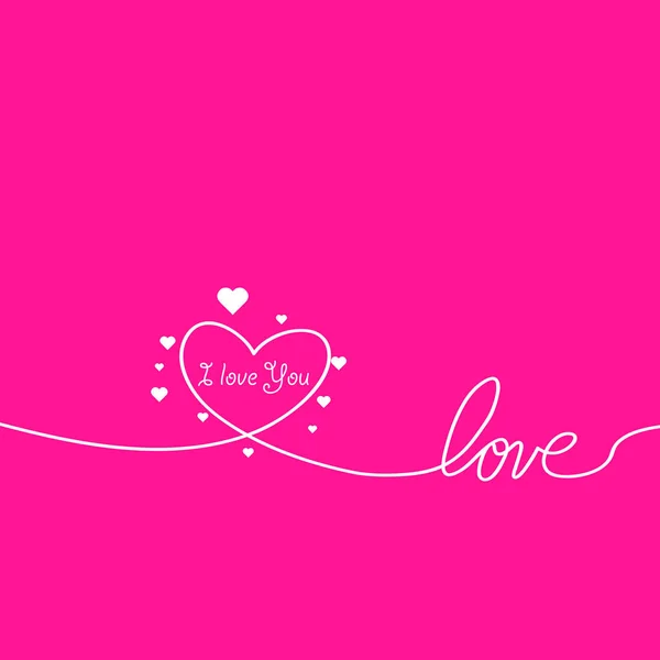 День Святого Валентина для дизайна, веб-сайт, фон, баннер. Сердечный силуэт для поздравительной открытки или премиум флаера. Лучший подарок. Открытка с сердечной линией и фразой "Я люблю тебя". Вектор — стоковый вектор