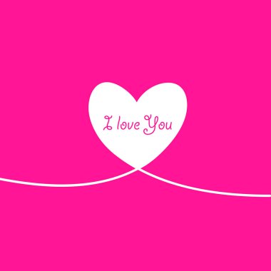 Sevgililer günü anahat tasarımı, Web sitesi, arka plan, afiş için. Kalp siluet tebrik kartı veya Premium el ilanı için. En iyi hediye. Sevgililer kartı hattı kalp ve ı Love You ifade. Vektör