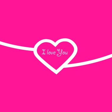 Sevgililer günü anahat tasarımı, Web sitesi, arka plan, afiş için. Kalp siluet tebrik kartı veya Premium el ilanı için. En iyi hediye. Sevgililer kartı hattı kalp ve ı Love You ifade. Vektör