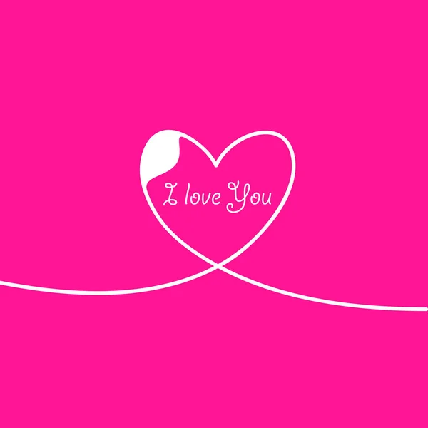 Начерк День Святого Валентина для дизайну, веб-сайту, тла, банера. Силует серця для вітальних листівок або преміум-листівок. Кращий подарунок. Листівка Валентина з лінійним серцем і я люблю тебе фразою. Векторні — стоковий вектор