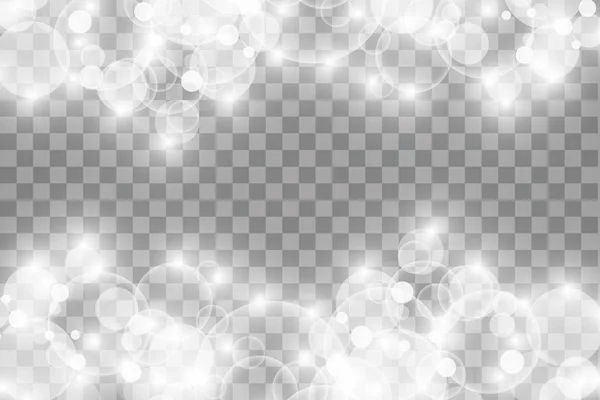 Эффект свечения. Векторная иллюстрация. Рождественская вспышка пыль. Белые искры и блестки специальный световой эффект. векторные блески на прозрачном фоне. Искрометные частицы волшебной пыли — стоковый вектор