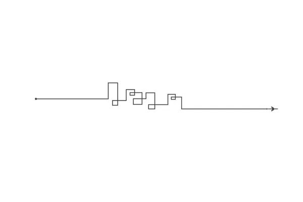 平面和它的轨道在白色背景。矢量插图。飞机飞行路径及其路线 — 图库矢量图片