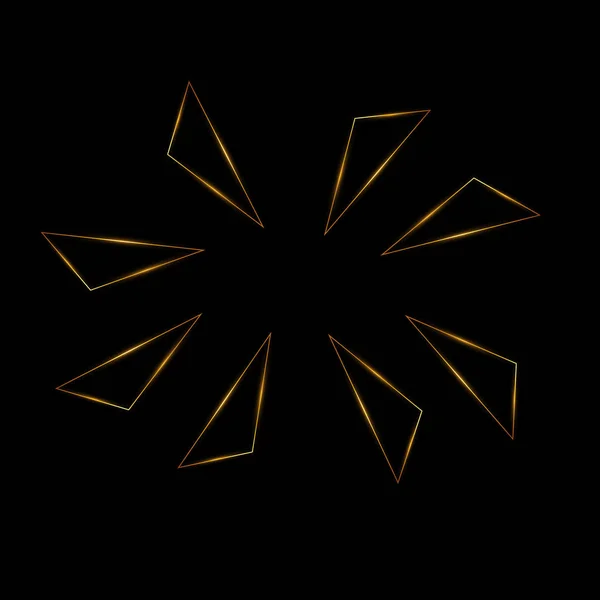 Fond géométrique doré avec triangles. Or, paillettes, Moderne — Image vectorielle